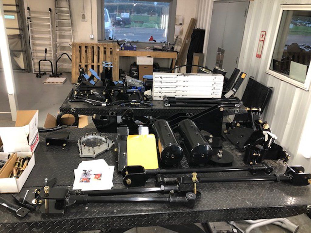 close up of truck axel