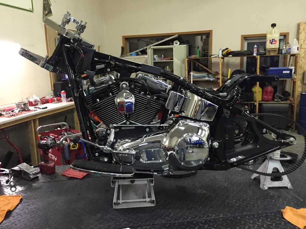 close up of chopper engine