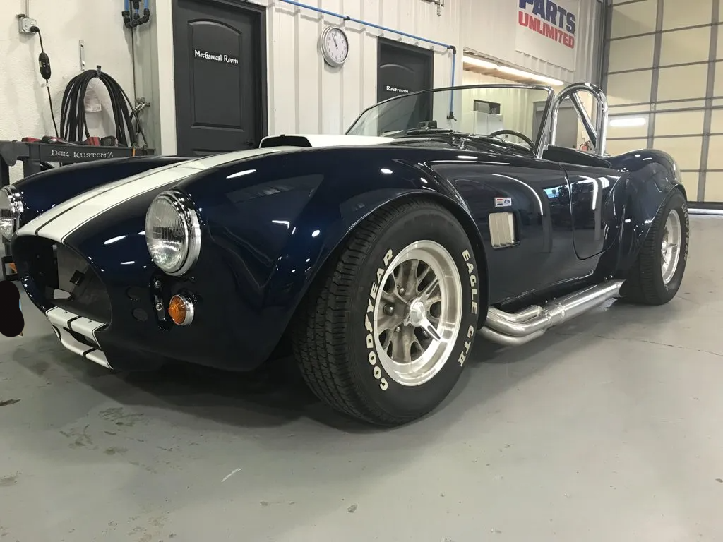 front side view of custom hot rod