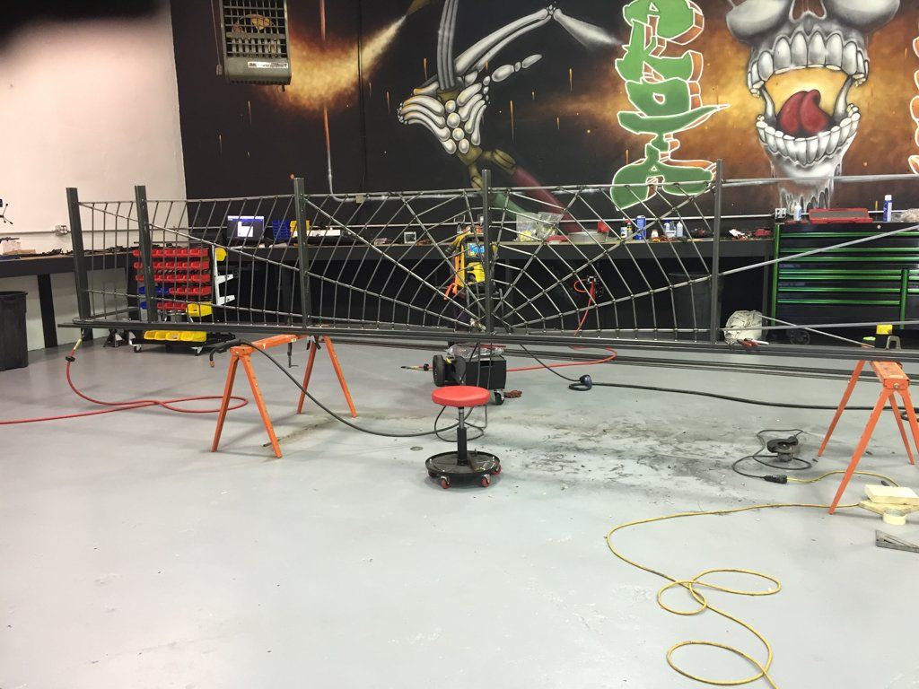 custom railing suspended in work space