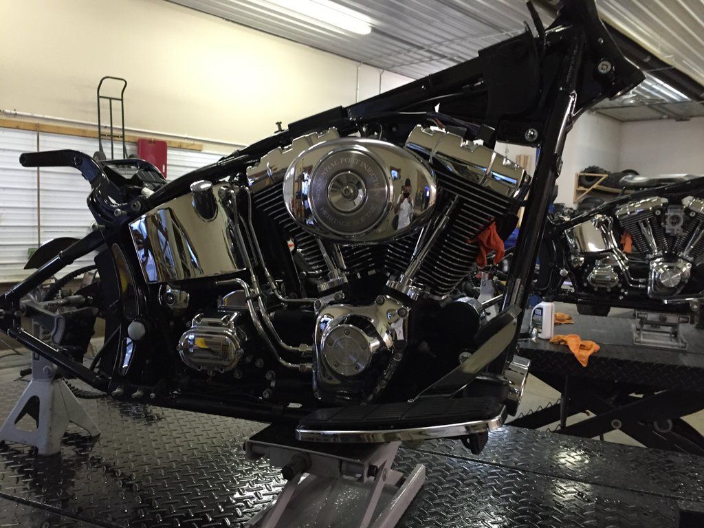 close up of chopper engine