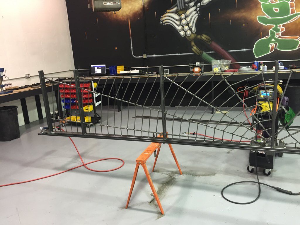 custom railing suspended in work space