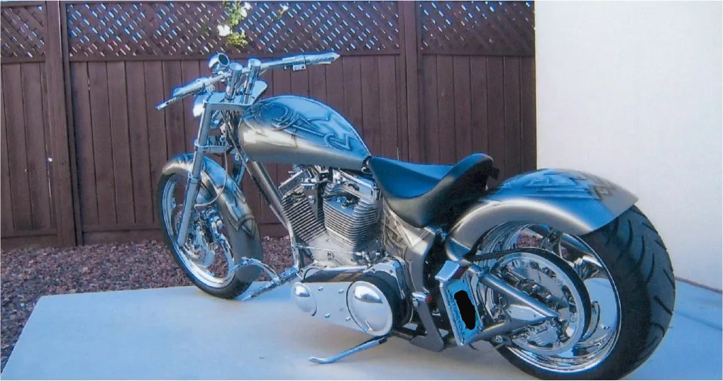 custom 2005 black grey and chrome motorcycle chopper pro one pro street