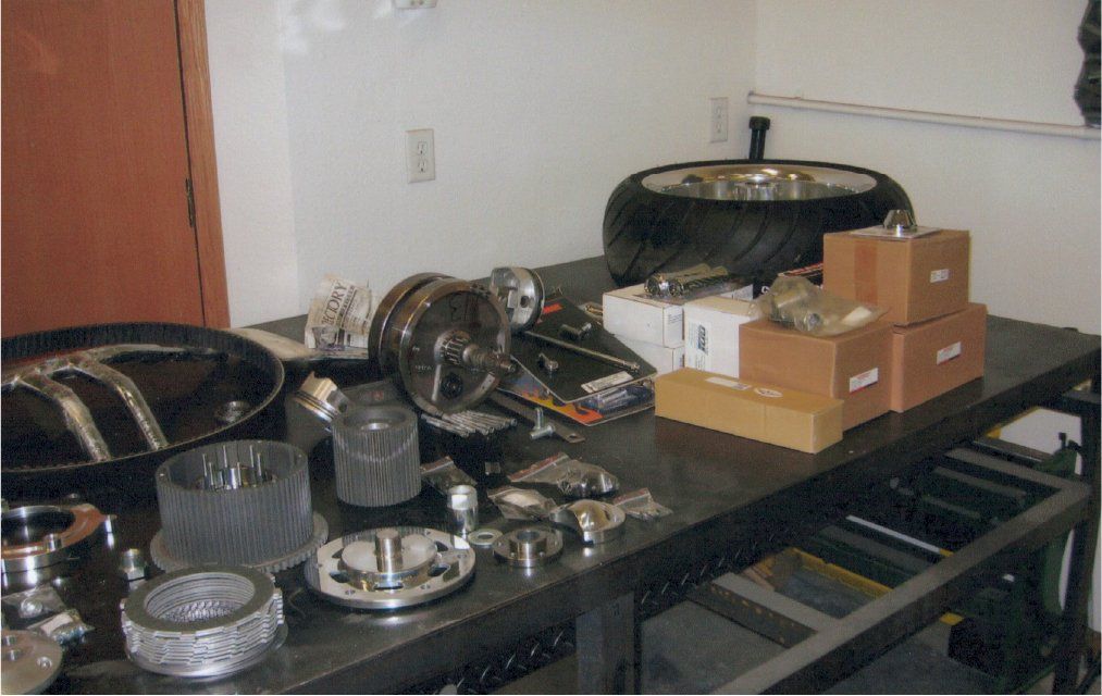 chopper parts and boxes on table