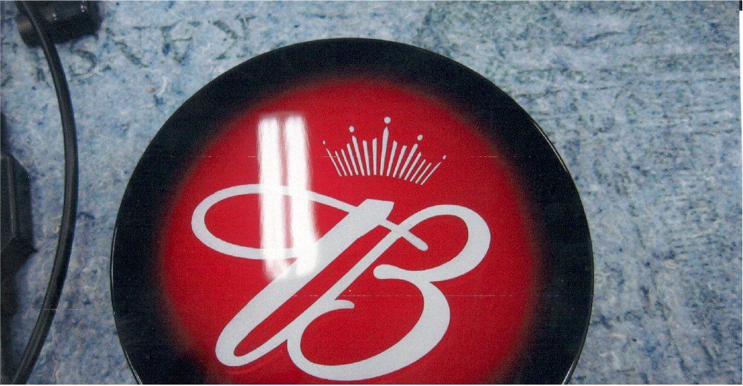 close up of budweiser logo decal