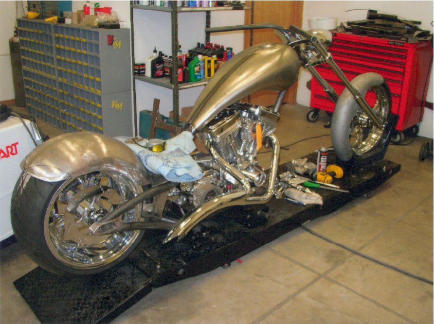 rear view of chopper with no customization