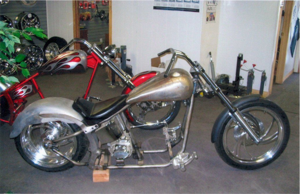 right side view of chopper before customization