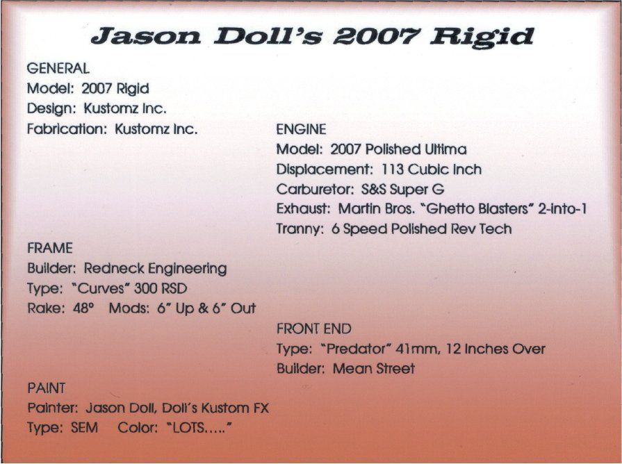 jason doll rigid information card