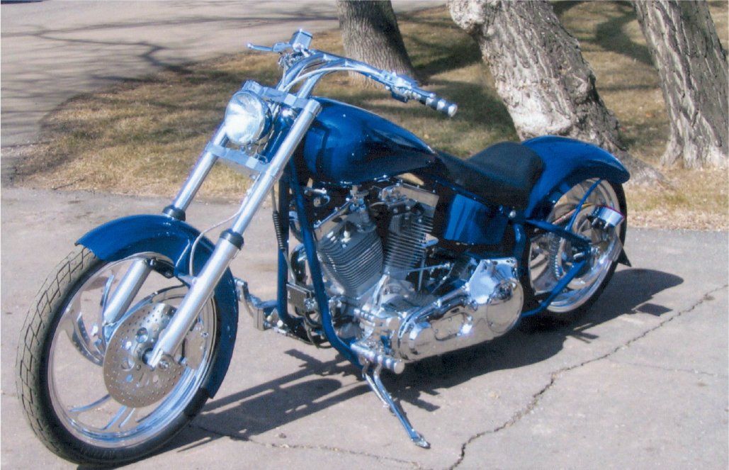 right side front view of customized chopper