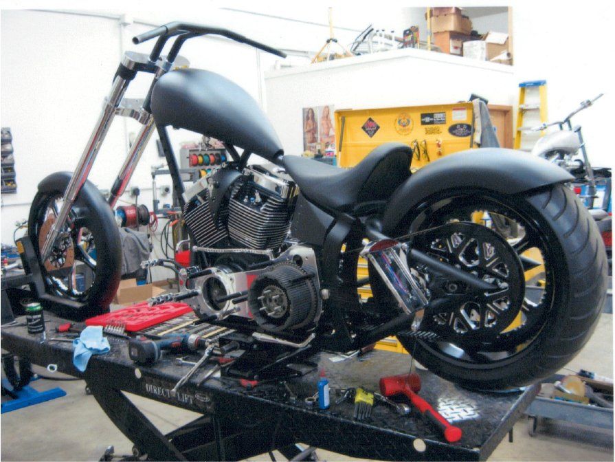 custom 2004 black motorcycle chopper softtail