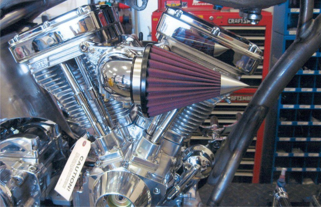 close up of motorcycle air intake