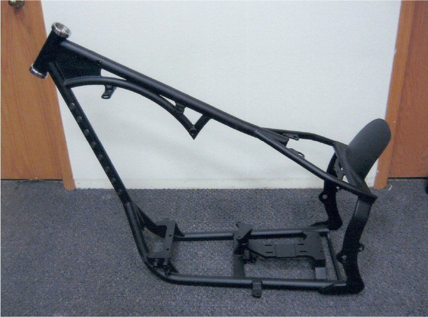 black frame of chopper on working floor