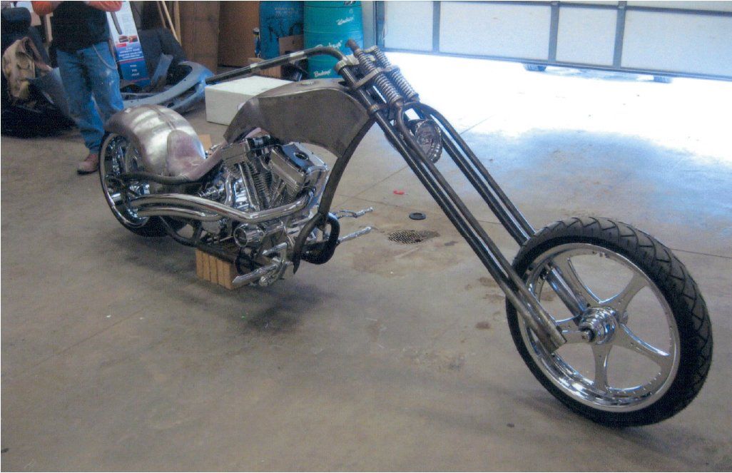 front side view of chopper before customization