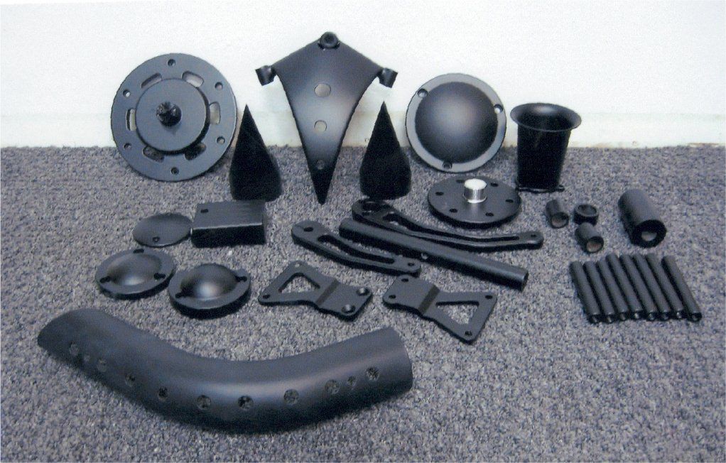 black painted custom chopper parts
