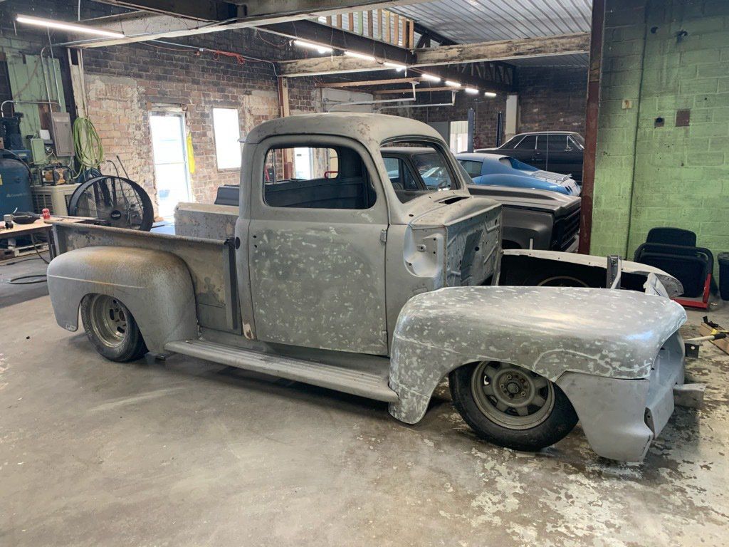 Custom blue chevy pickup truck