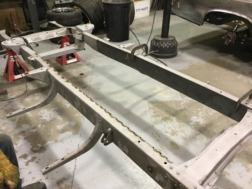 close up of truck chasis removed