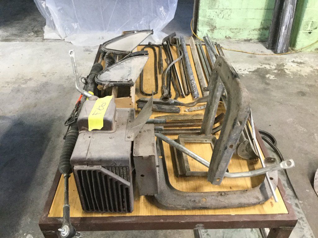 front view of truck parts on workbench