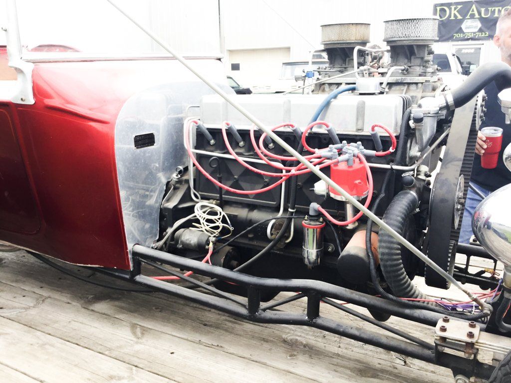side view of engine with wires exposed