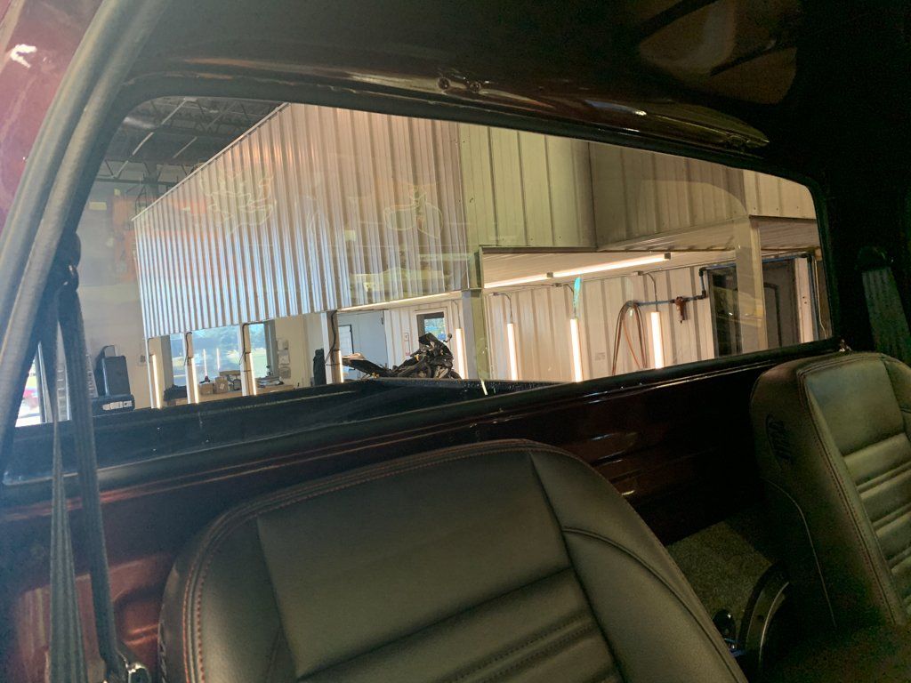 interior view of rear truck windshield