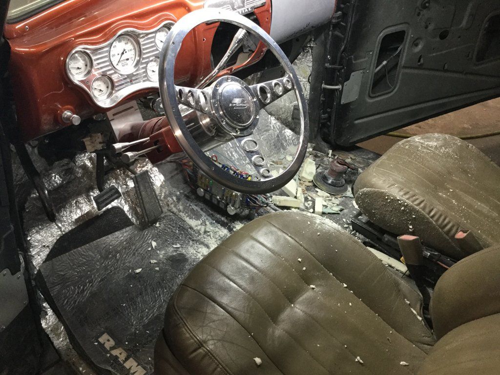 car with center console frame removed