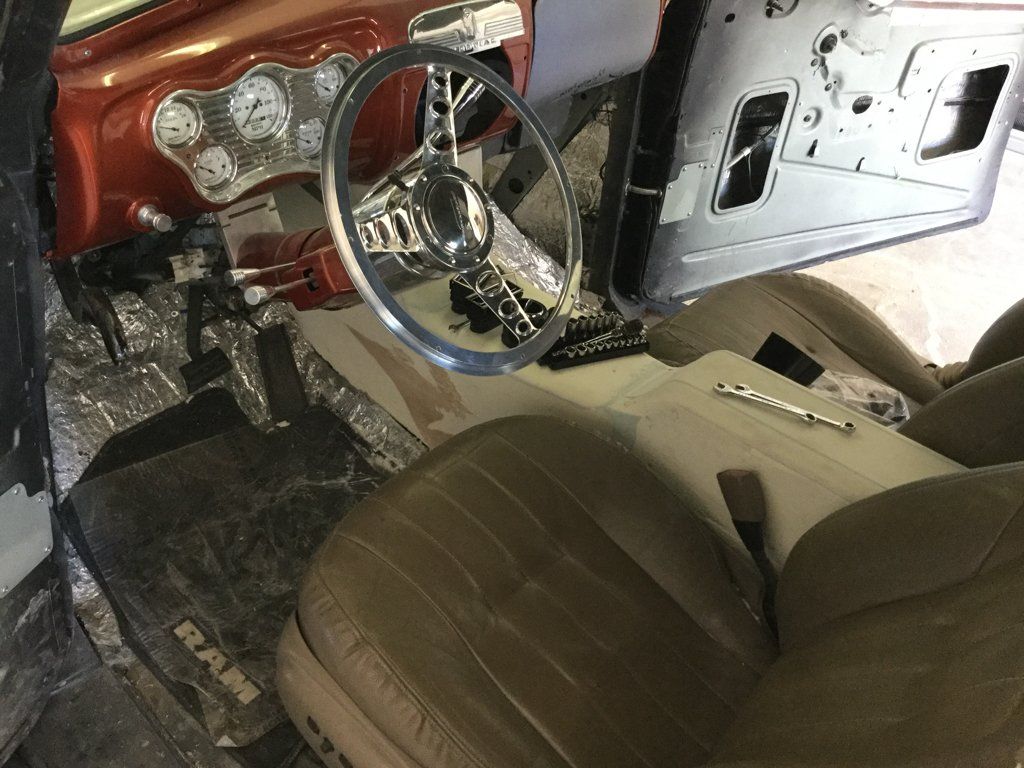 close up of chrome steering wheel