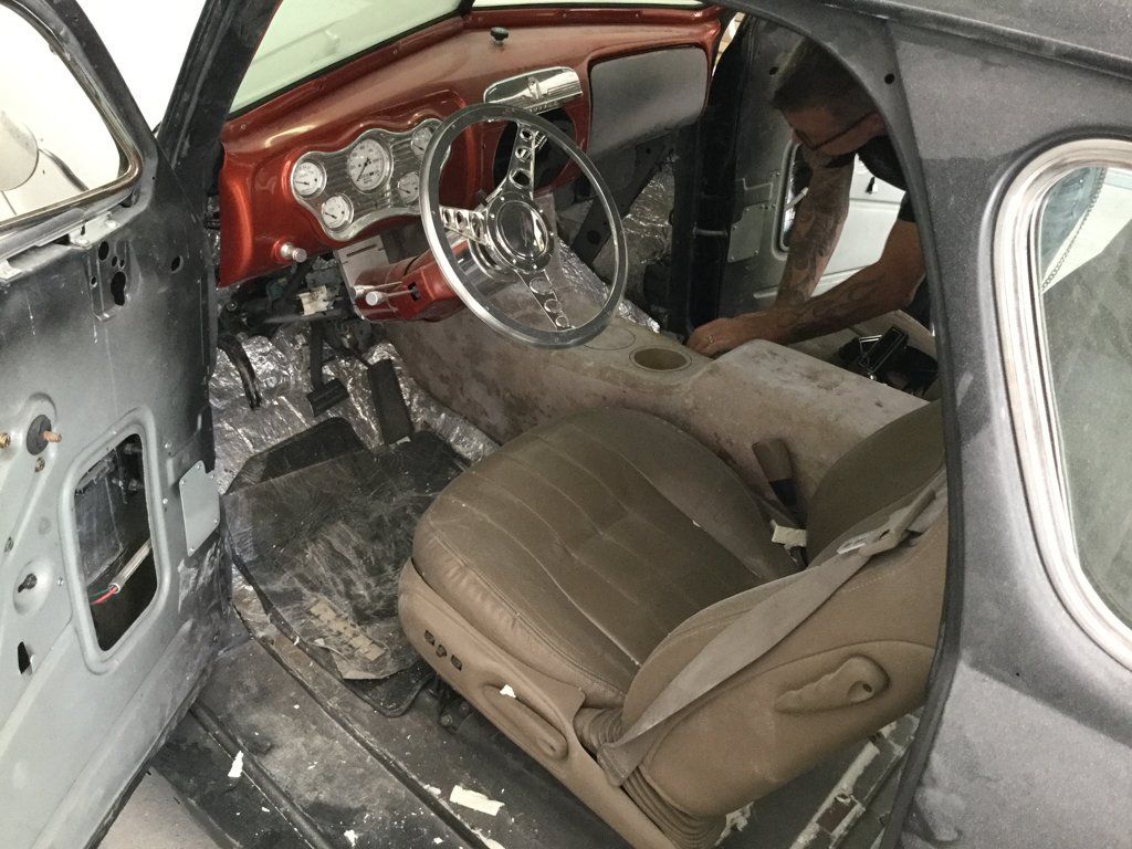 interview view of car with chrome steering wheel