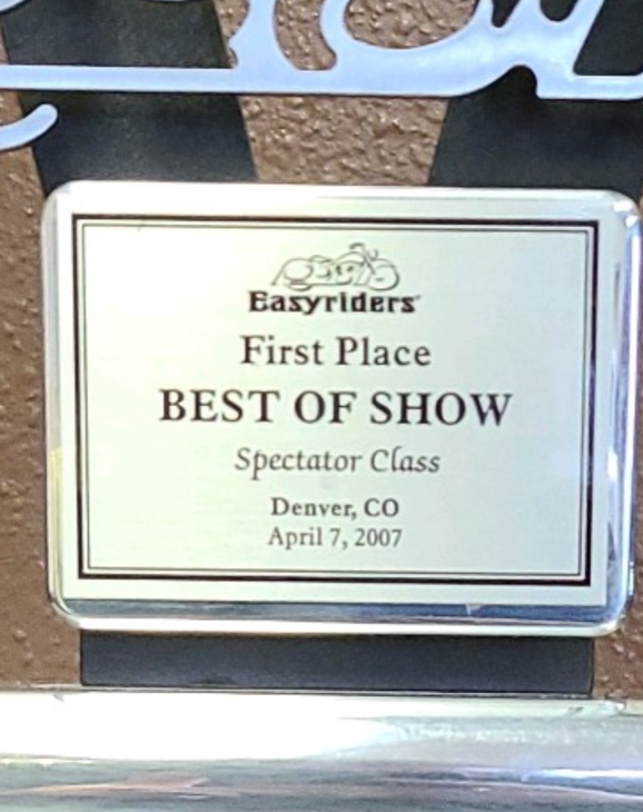 close up of trophy of easy riders first place best of show spectator class denver colorado april 7 2007 trophy award
