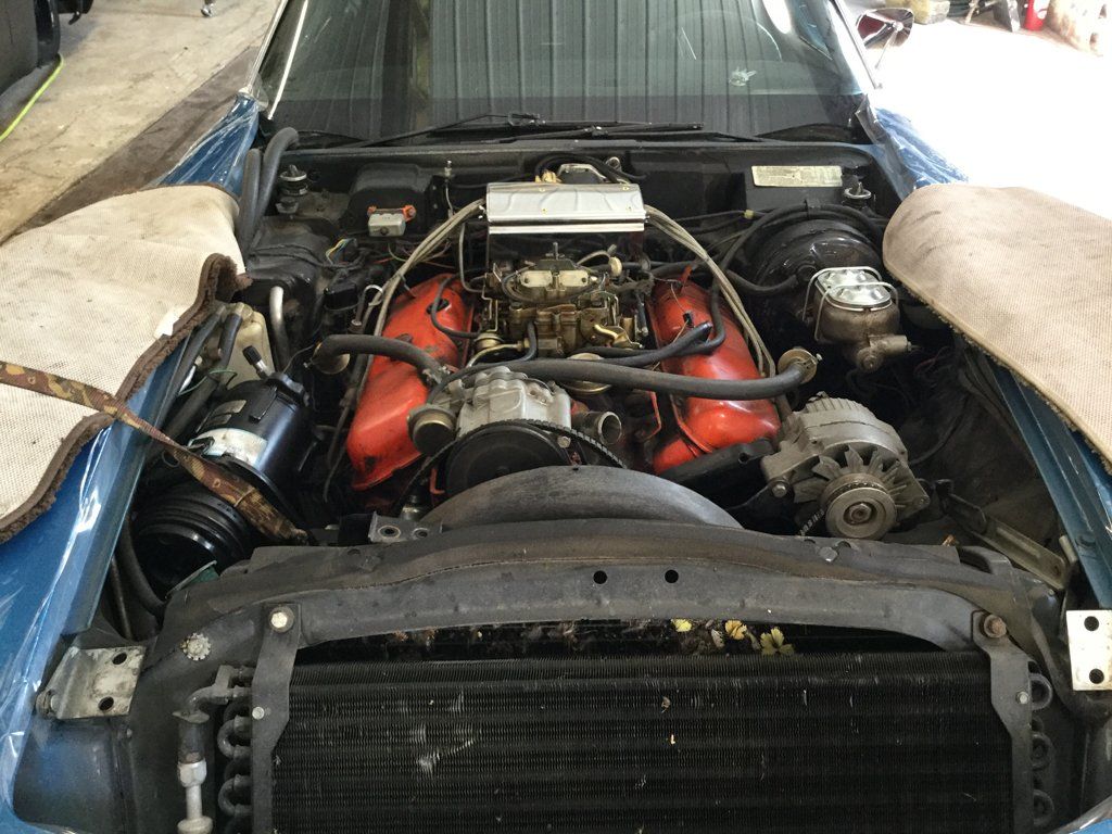 top front view of car engine