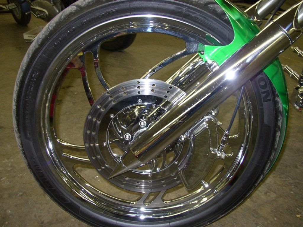 chrome wheel with chrome axel