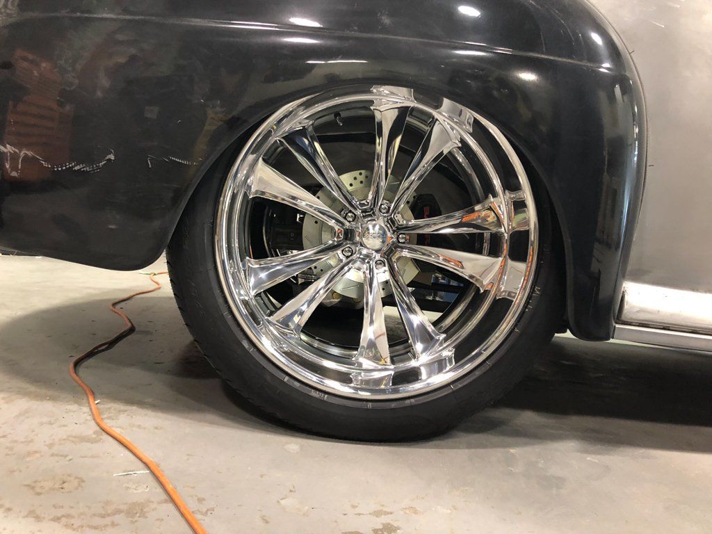 close up of chrome tire rims