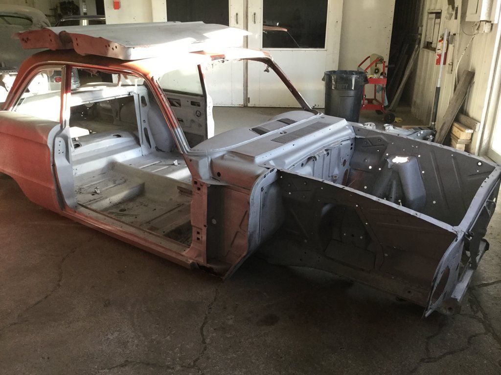 empty car frame no seats