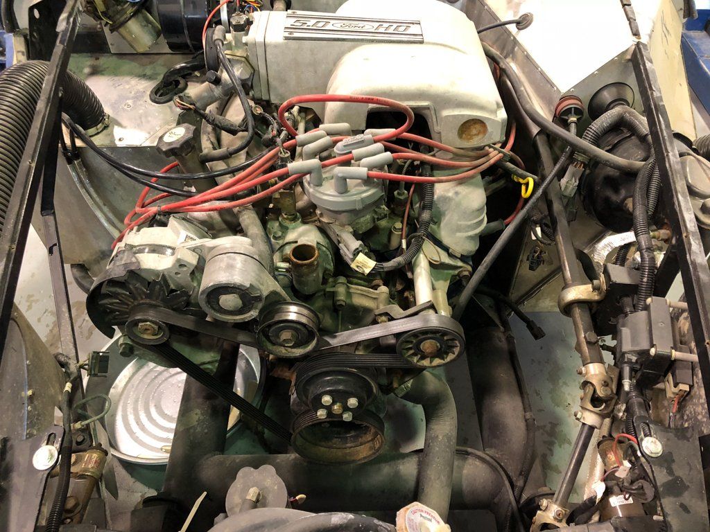 view of engine in hot rod