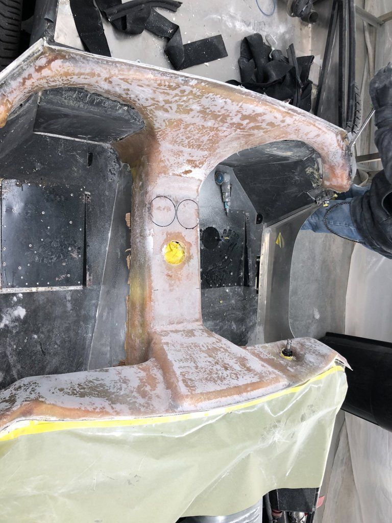 central console stripped completely of paint