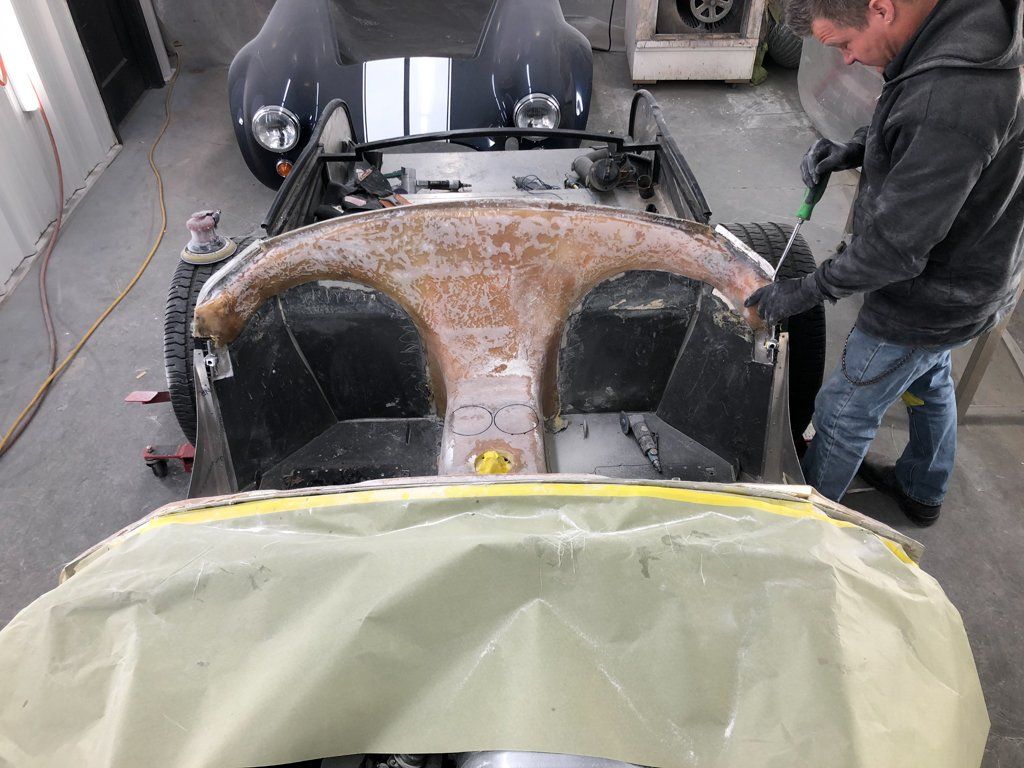 central console stripped completely of paint