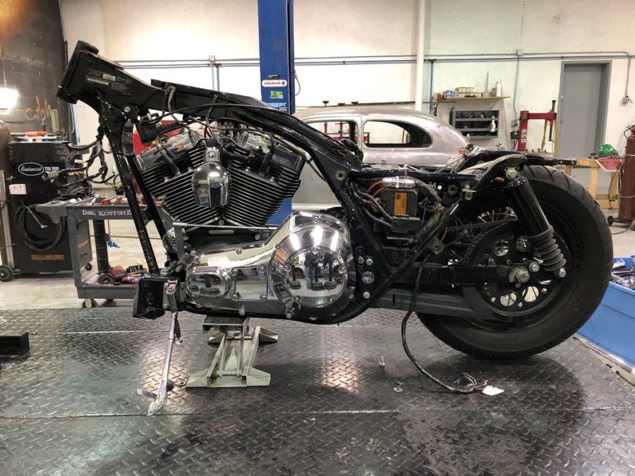 side view of black chopper