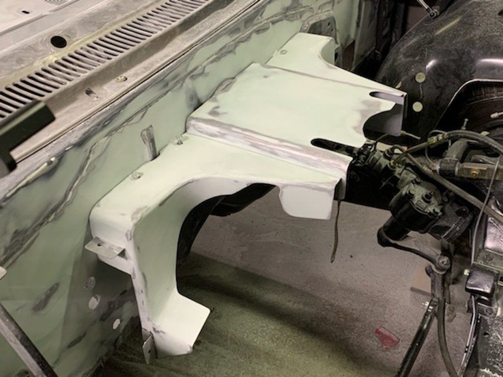 painted car part installed in car