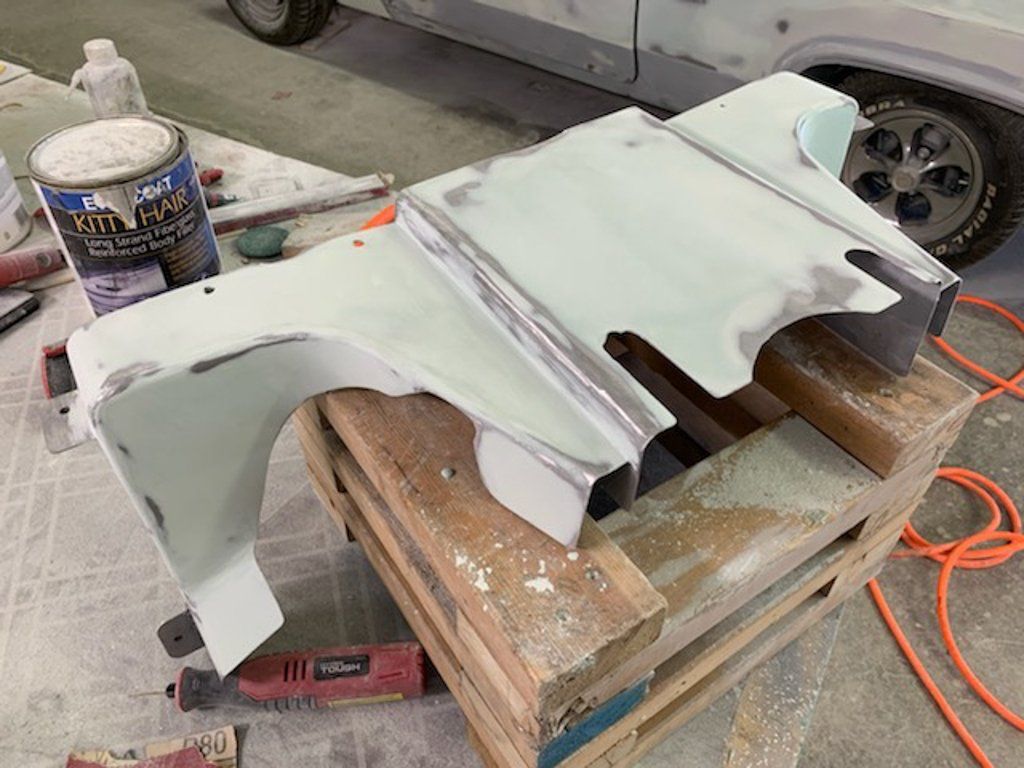 car dashboard painted, on wooden crate