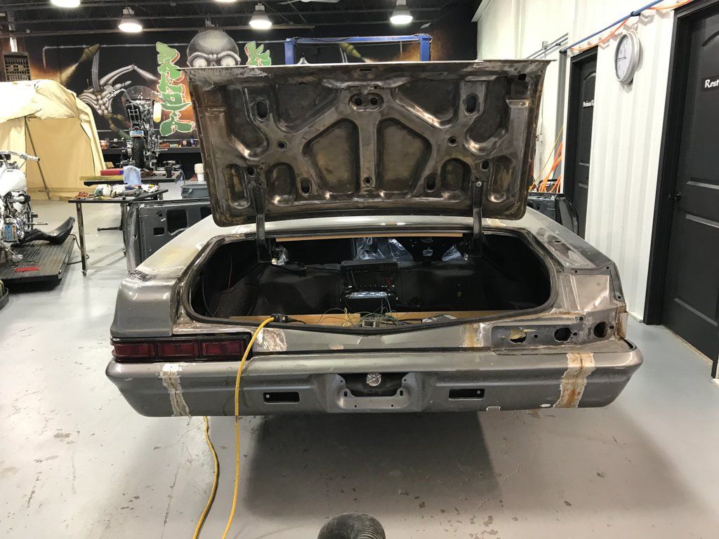rear view of car with trunk open