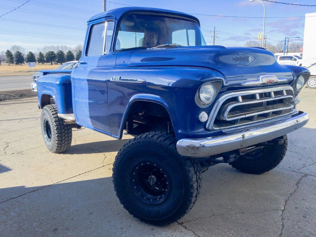 blue ford chevy pickup 1955