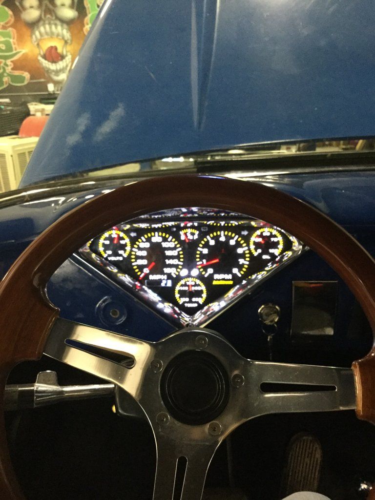 closeup of steering wheel and dashboard