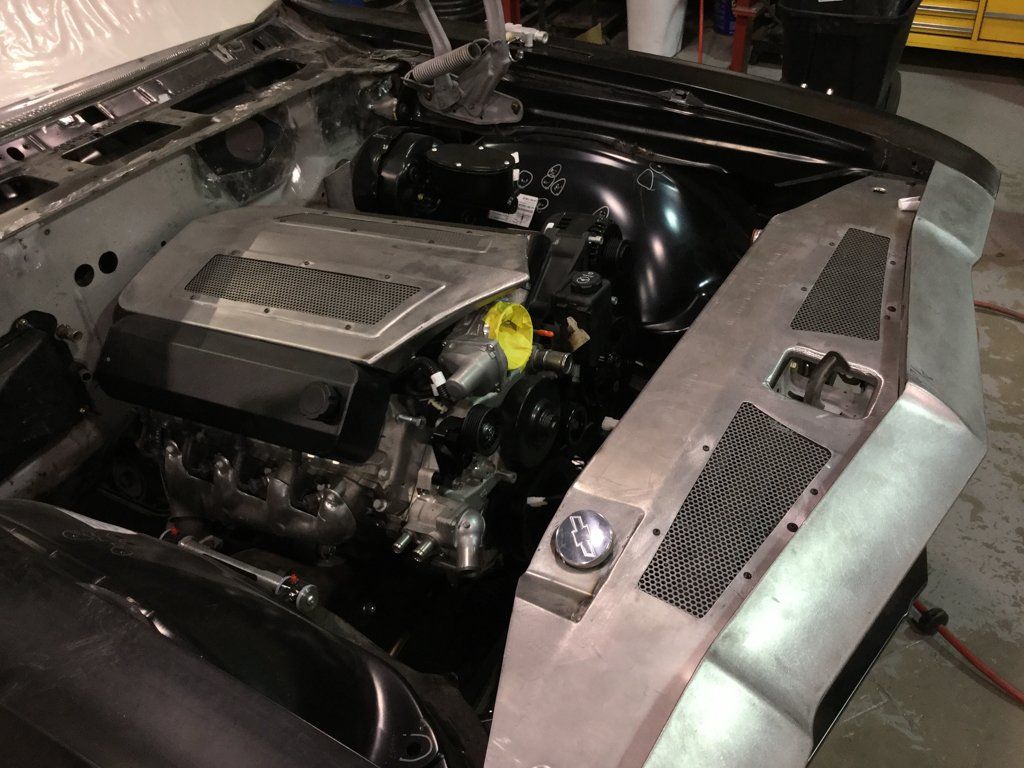 side view of car engine