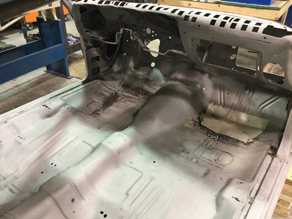 front console and seats of car cleared out