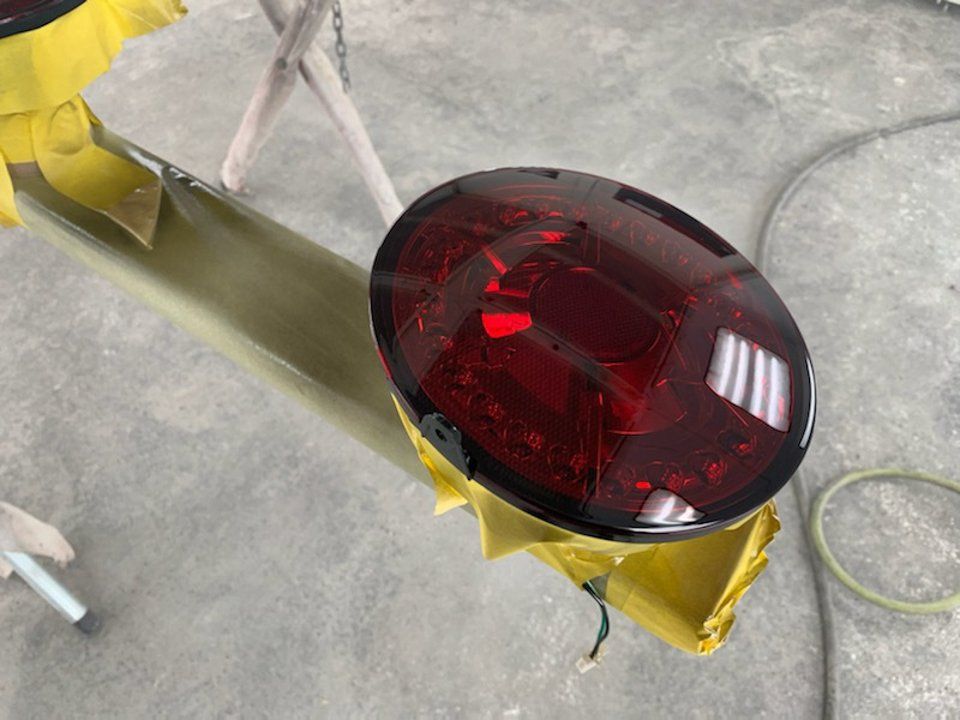 close up of tinting done for red taillights