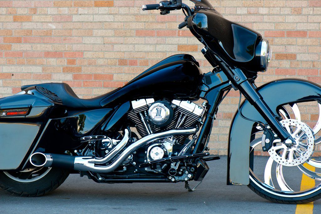 custom black and chrome motorcycle chopper the boss