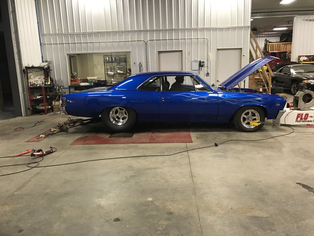 side view of car in garage