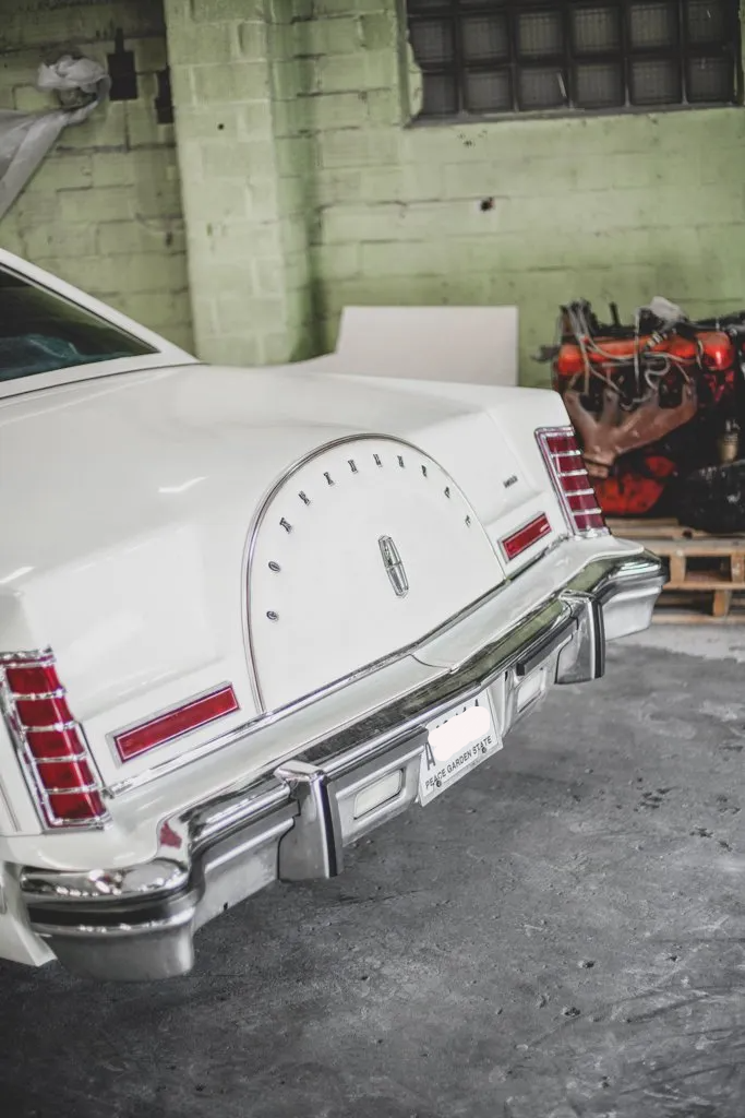 rear view of lincoln car