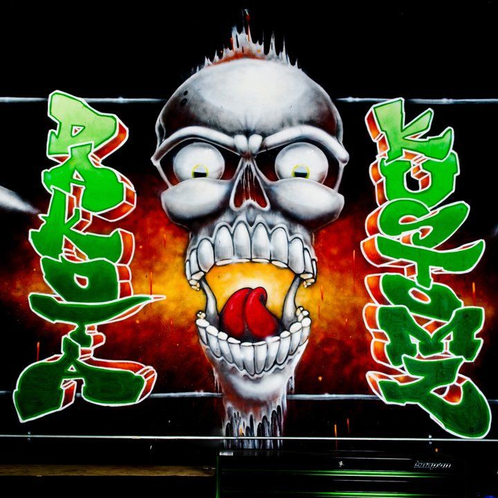 custom grafitti wall art in Dakota Kustomz new shop