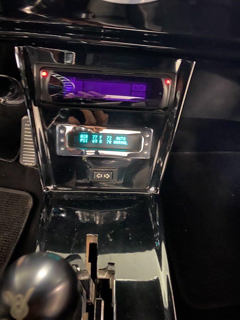 custom black 1937 ford tudor hot rod central console