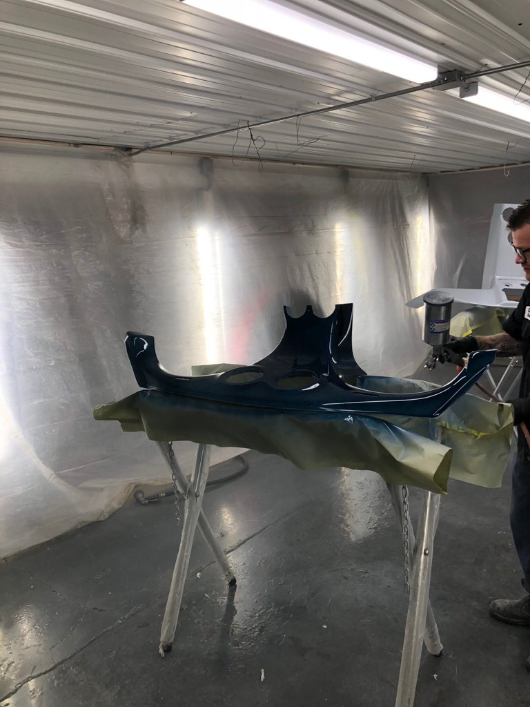 central console frame getting painted black by mechanic