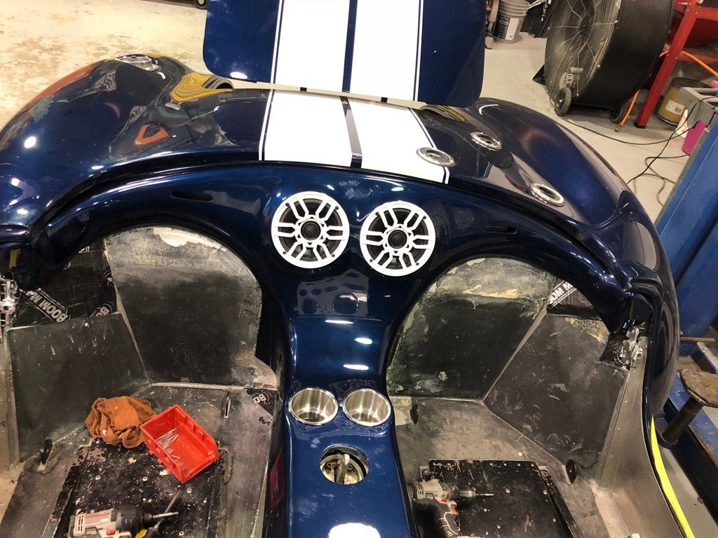 central console and seats removed